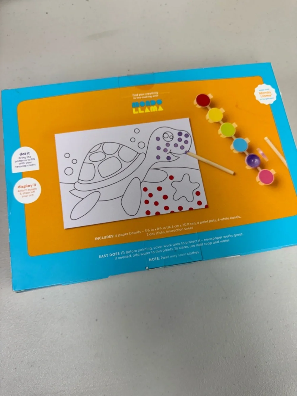 Mondo Llama Create-Your-Own Dotted Art Kit - Multicolor easels dot tool paint